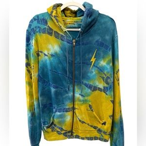 Aviator a nation Tie Dye zip front hoodie
